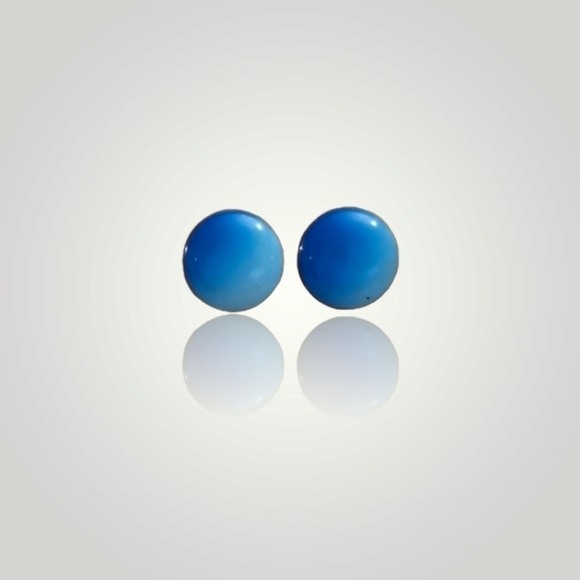 3 for $15-Ombre' Circle Blue studded Earrings - Picture 1 of 4